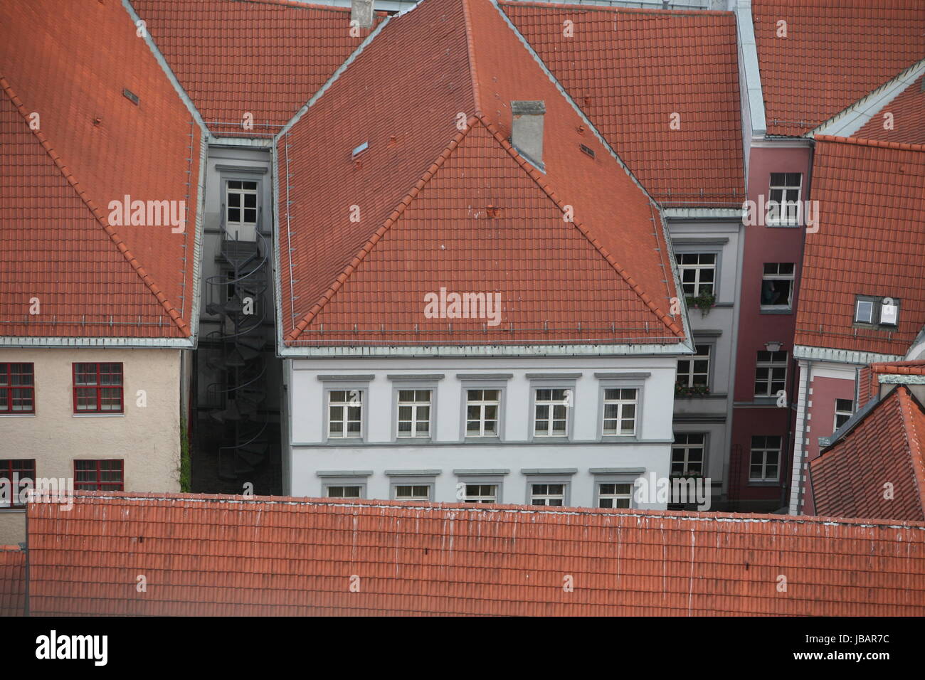 Das Stadtpanorama ueber die Altstadt von Riga der Hauptstadt Stock Photo