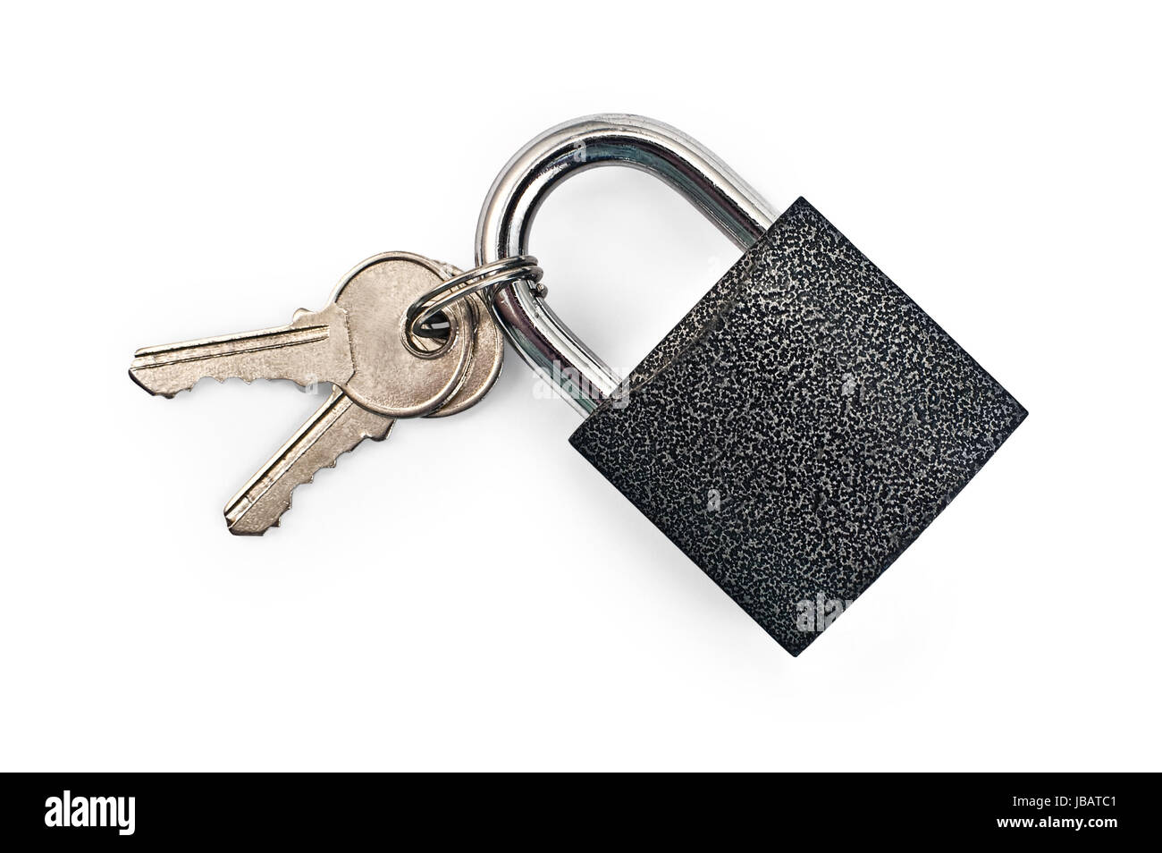Black padlock with keys isolated on a white background Stock Photo - Alamy
