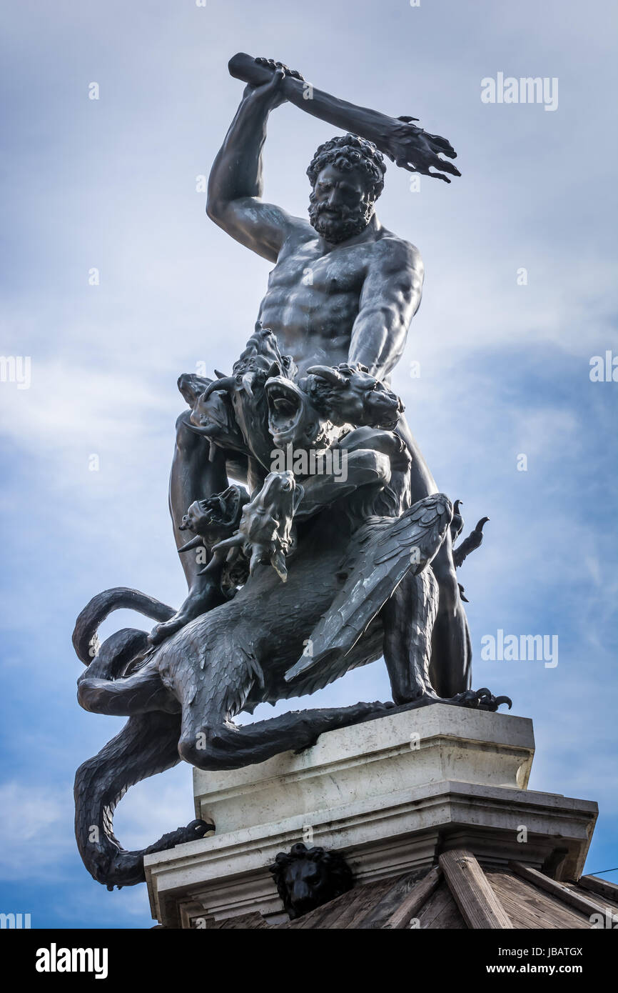 The Herkules fountain in Augsburg, built 1600. Stock Photo