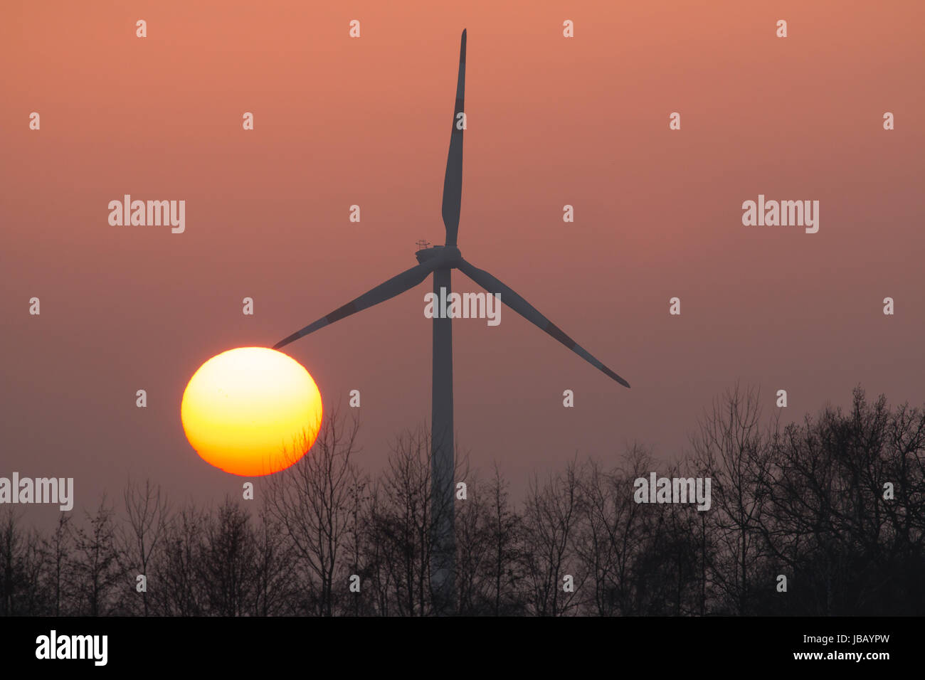 landscape with wind turbines Stock Photo - Alamy