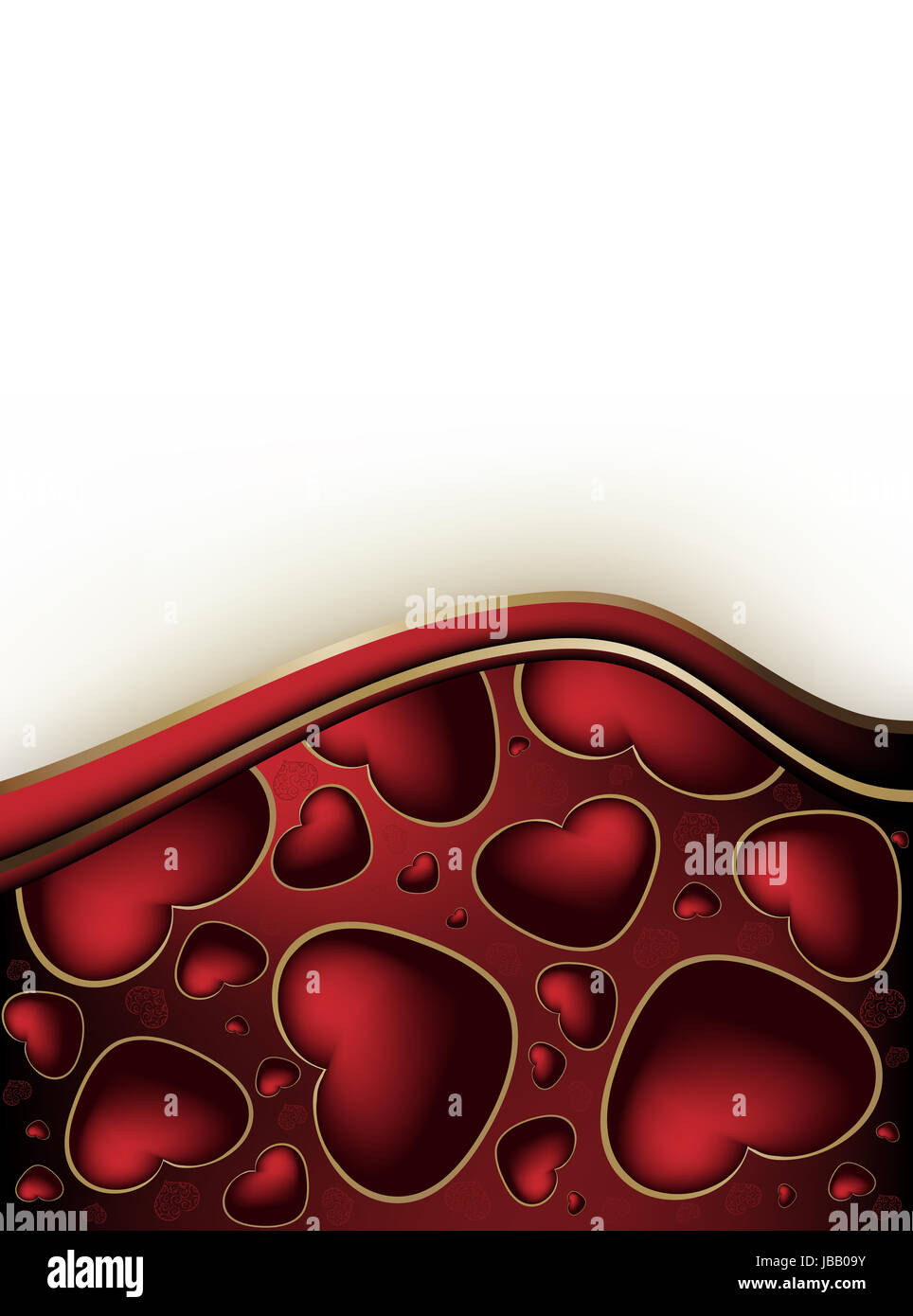 Valentines red and white vector background with hearts Stock Photo - Alamy
