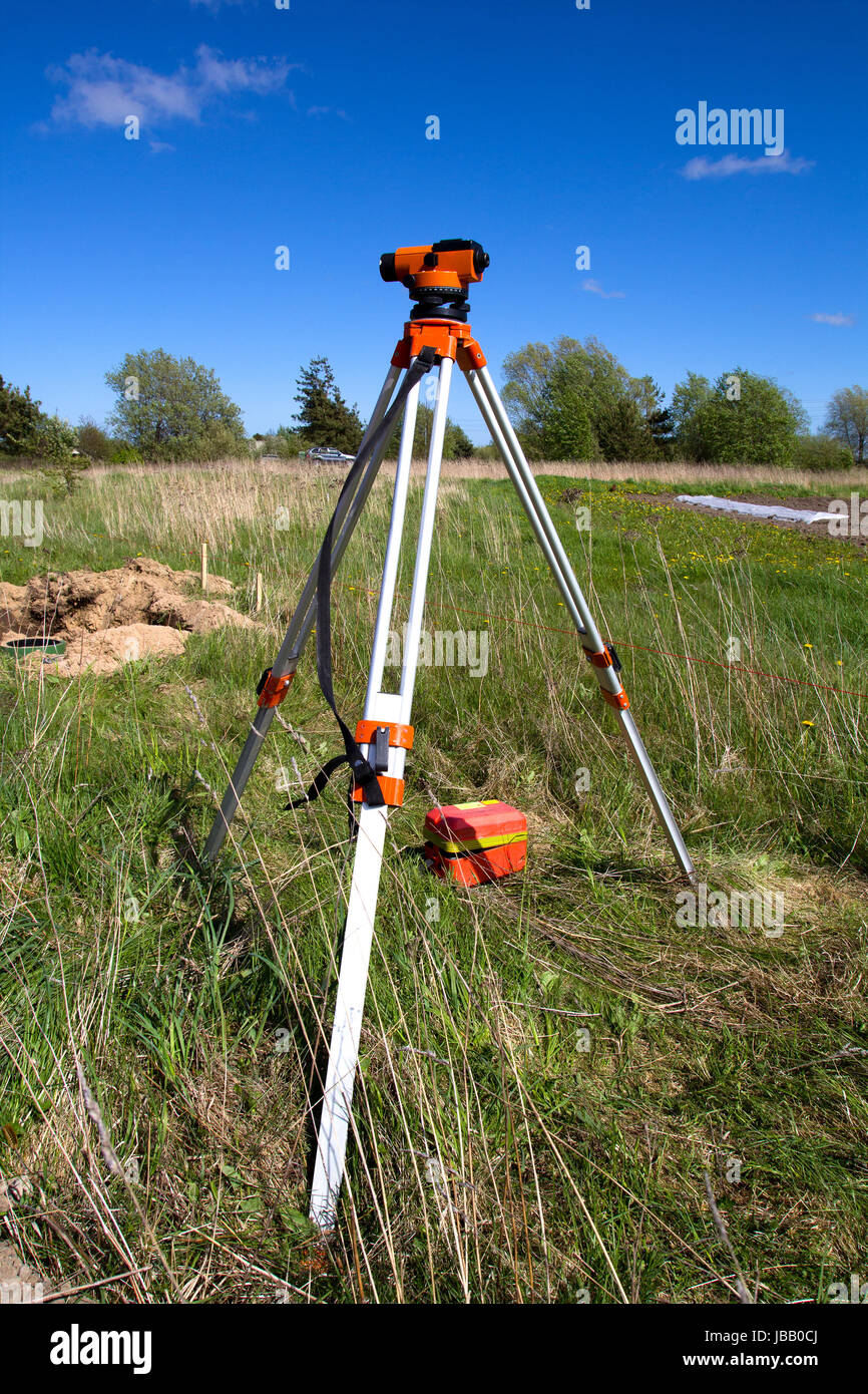 Theodolite, Land surveyor Measurement Device at Construction Site Stock  Photo - Alamy