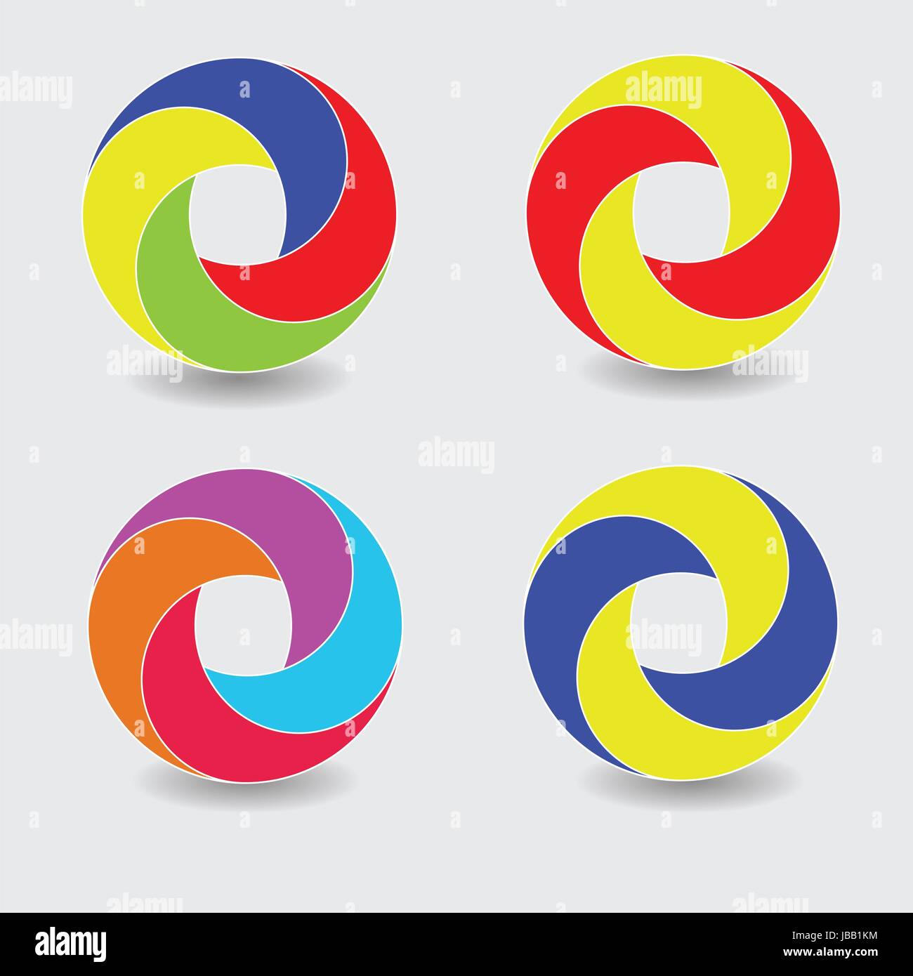 colorful illustration with set of round icons for your design Stock ...