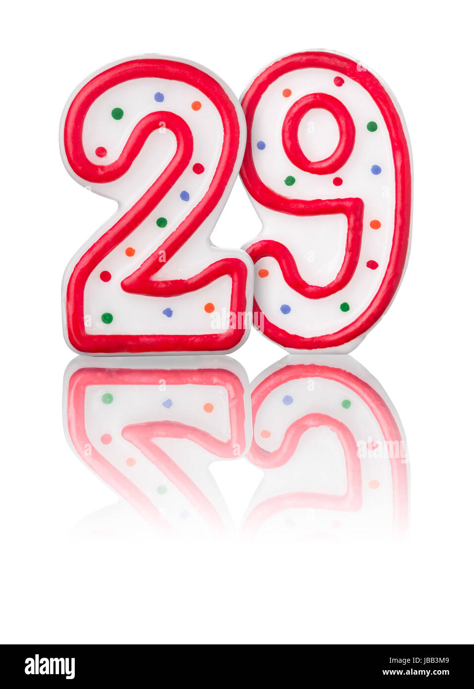 Rote Nummer 29 mit Reflexion Stock Photo - Alamy