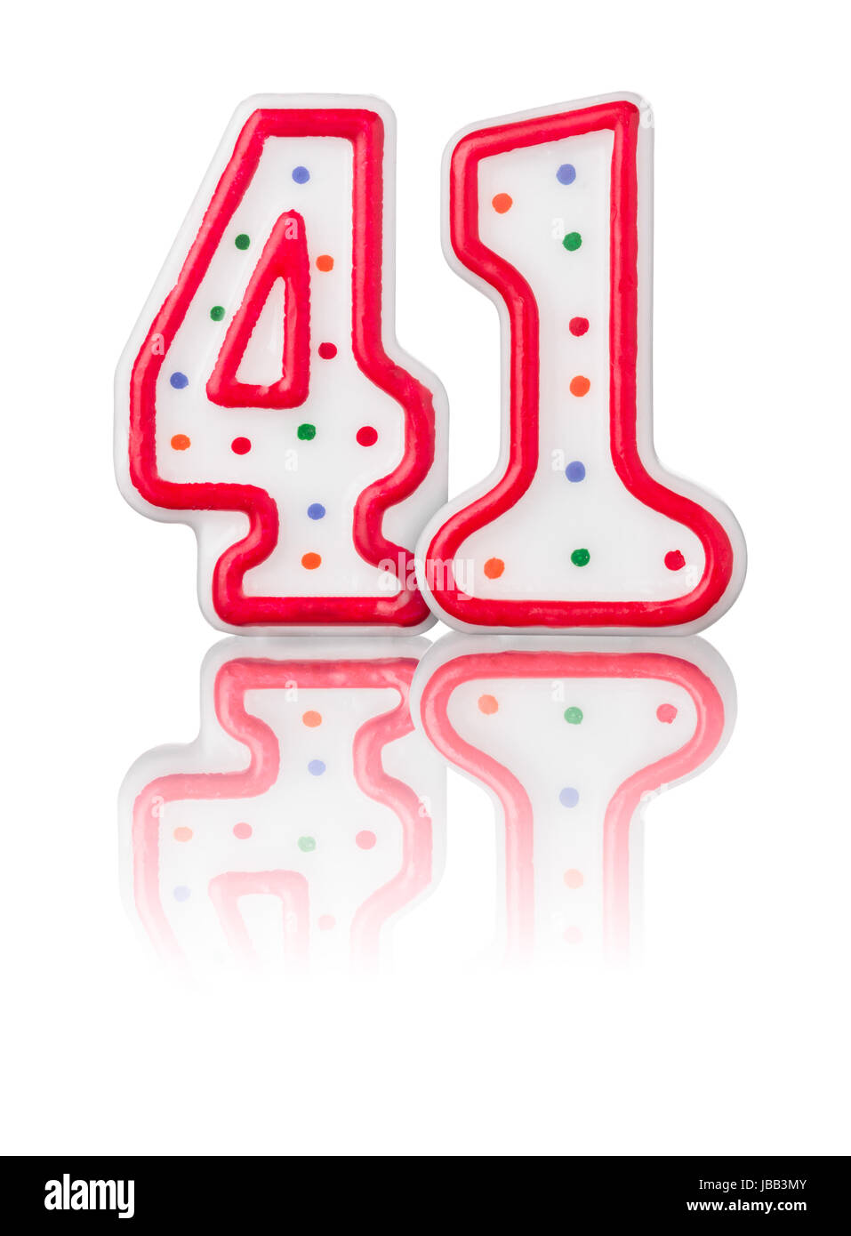 Rote Nummer 41 mit Reflexion Stock Photo - Alamy