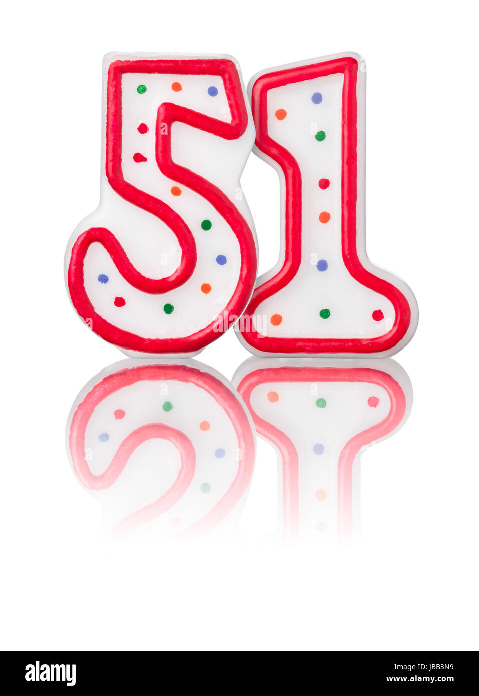 Rote Nummer 51 mit Reflexion Stock Photo - Alamy