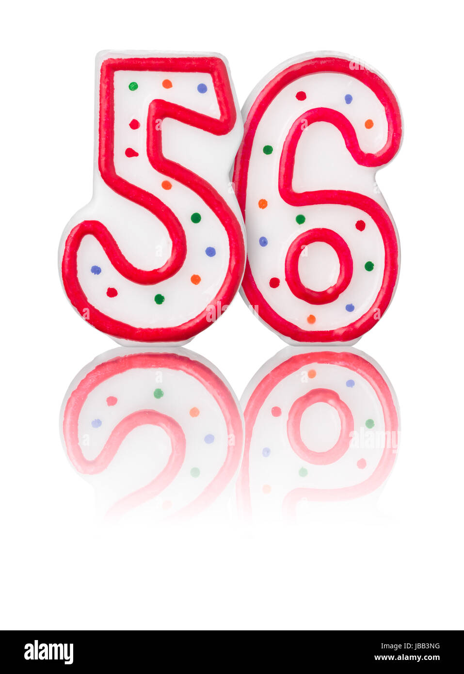 Rote Nummer 56 mit Reflexion Stock Photo - Alamy