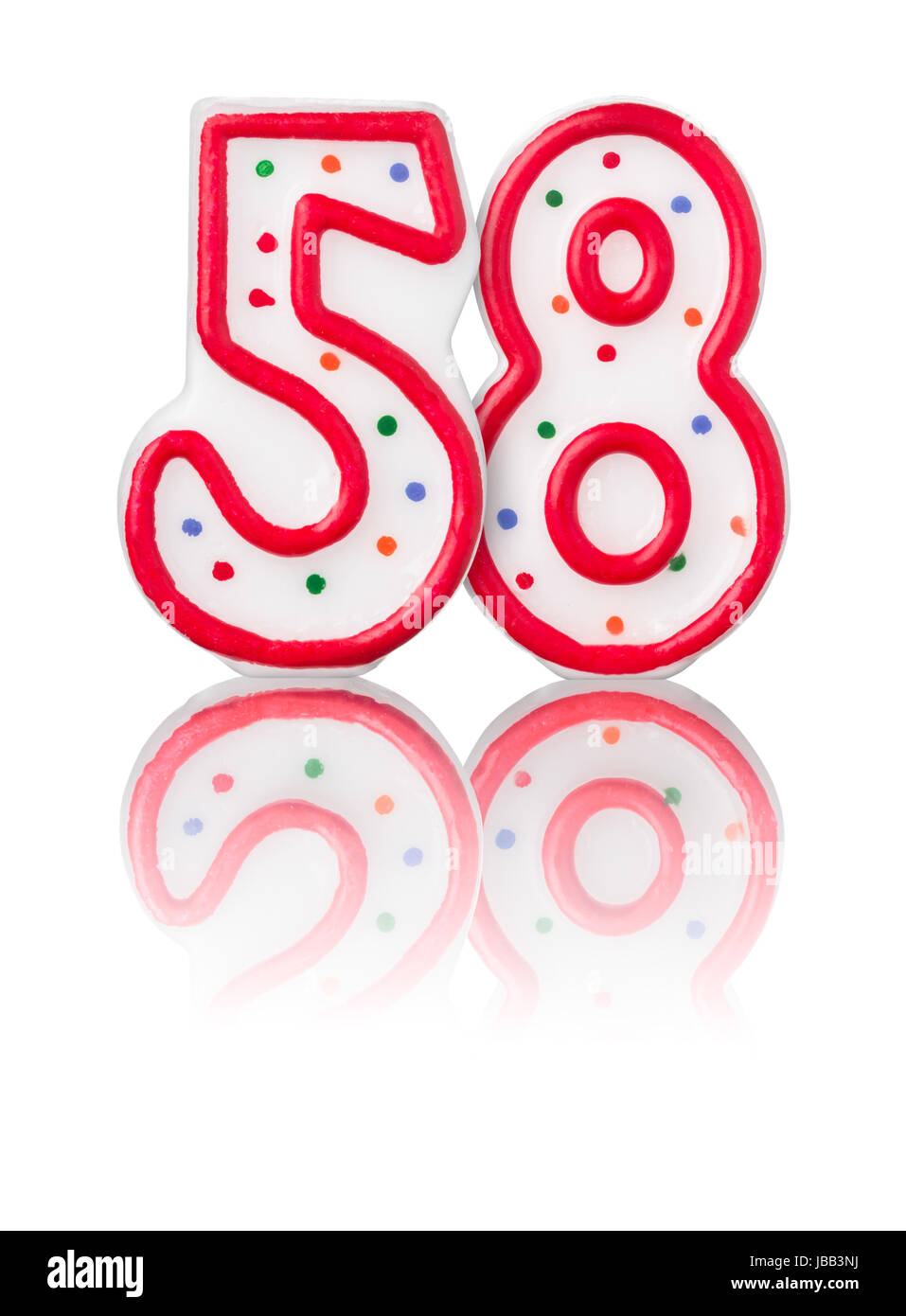 Rote Nummer 58 mit Reflexion Stock Photo - Alamy