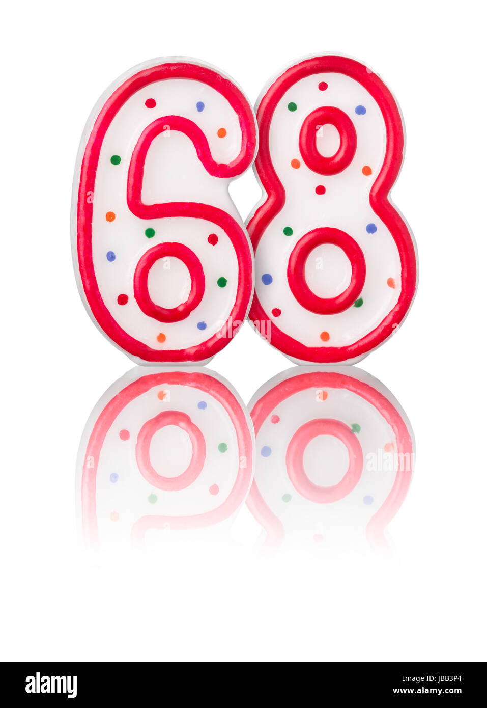 Rote Nummer 68 mit Reflexion Stock Photo - Alamy