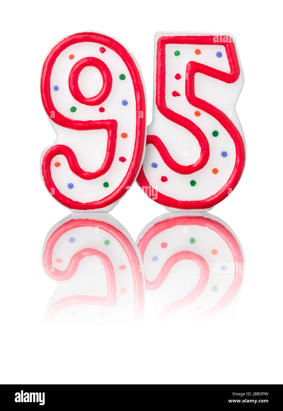 Rote Nummer 95 mit Reflexion Stock Photo - Alamy