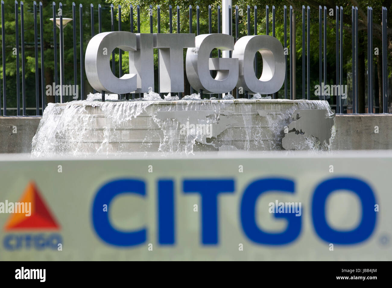 A logo sign outside of the headquarters of the Citgo Petroleum Corporation in Houston, Texas, on May 27, 2017. Stock Photo