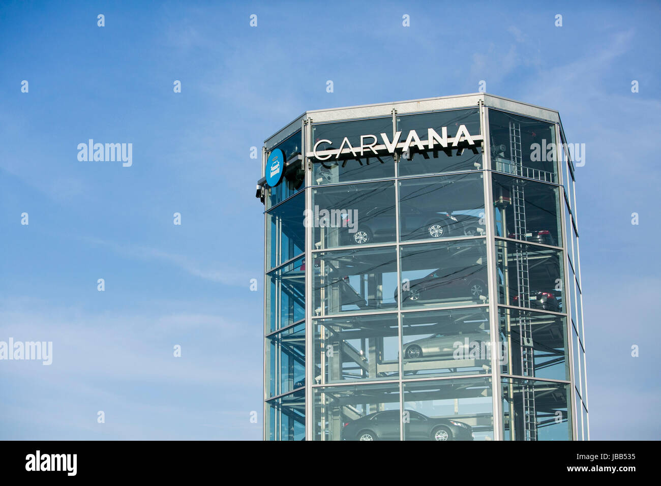 A Carvana car vending machine location in Houston, Texas, on May 27, 2017. Stock Photo