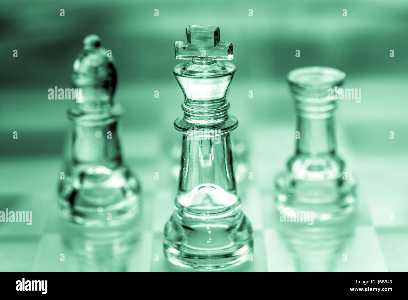 bishop, king, and rook chess pieces made out of glass Stock Photo - Alamy