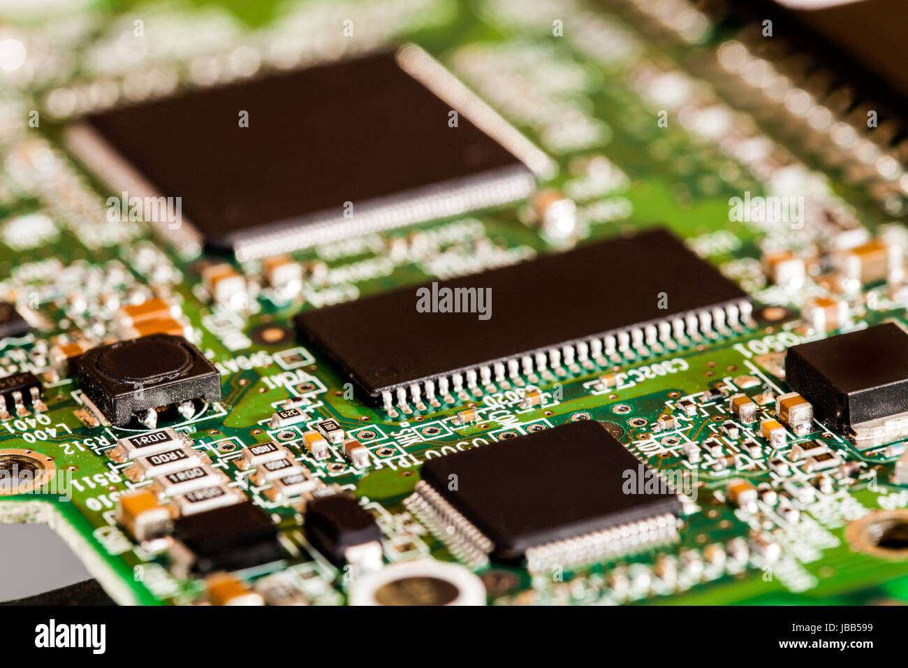 Extreme Closeup of Microchips Details Stock Photo