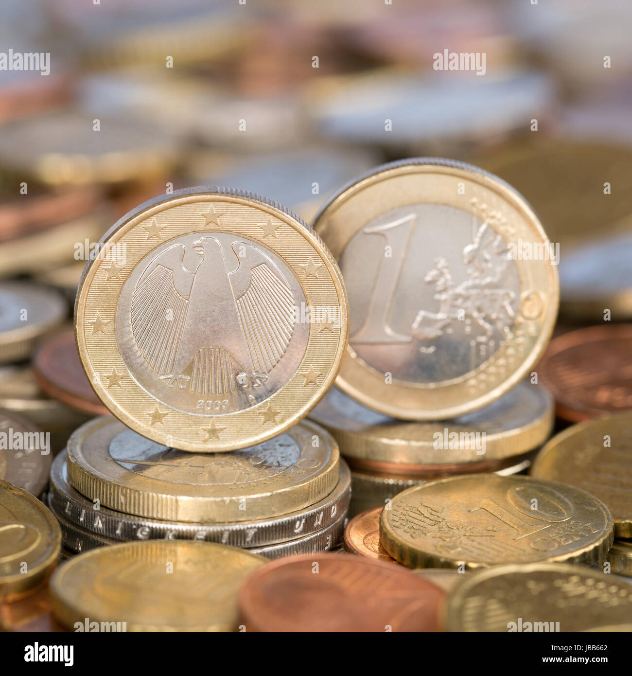 Eine ein Euro Münze aus Deutschland Stock Photo