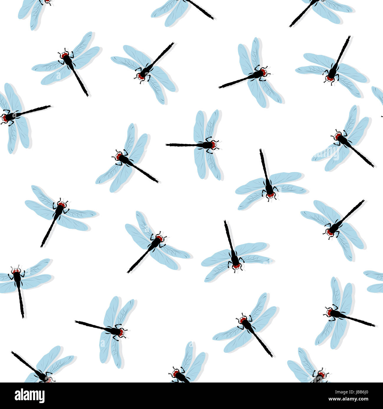 Dragonflies seamless pattern over white background Stock Photo - Alamy