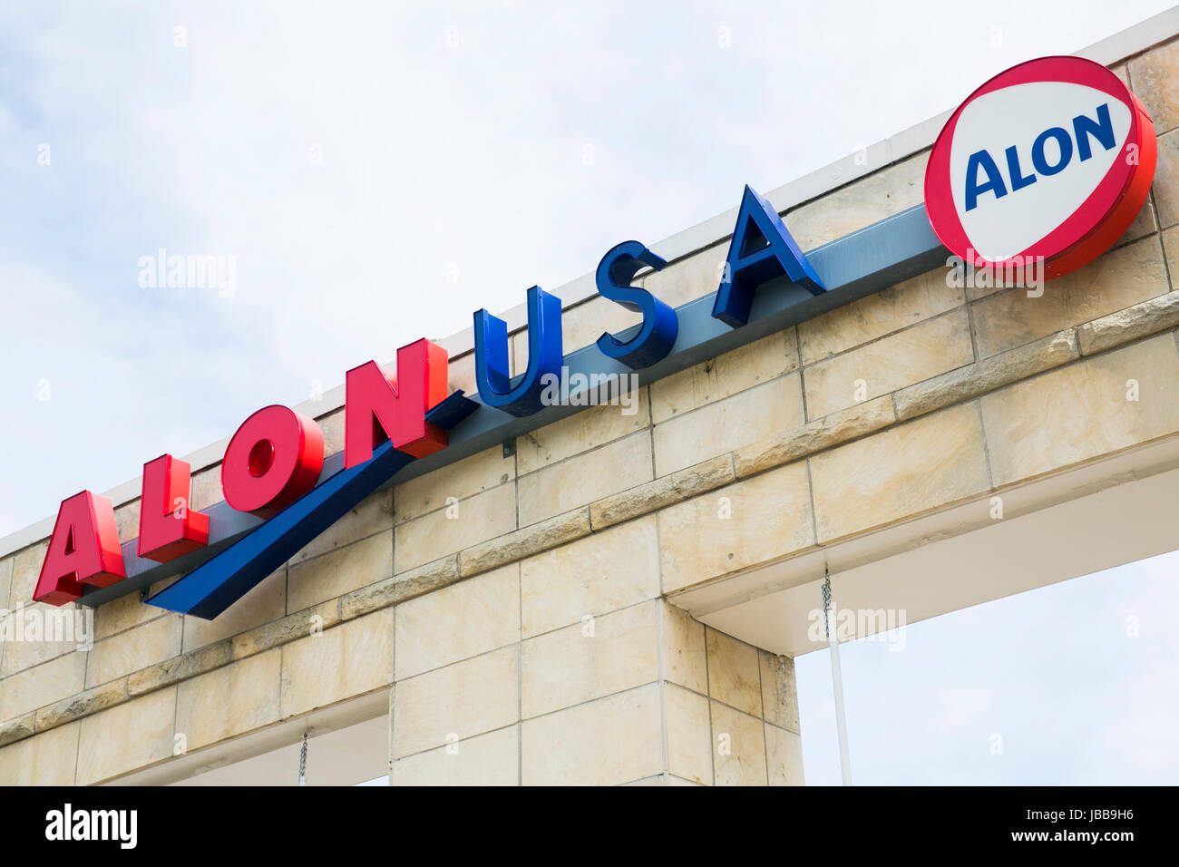 A logo sign outside of the headquarters of ALON USA Energy, Inc., in Dallas, Texas, on May 29, 2017. Stock Photo