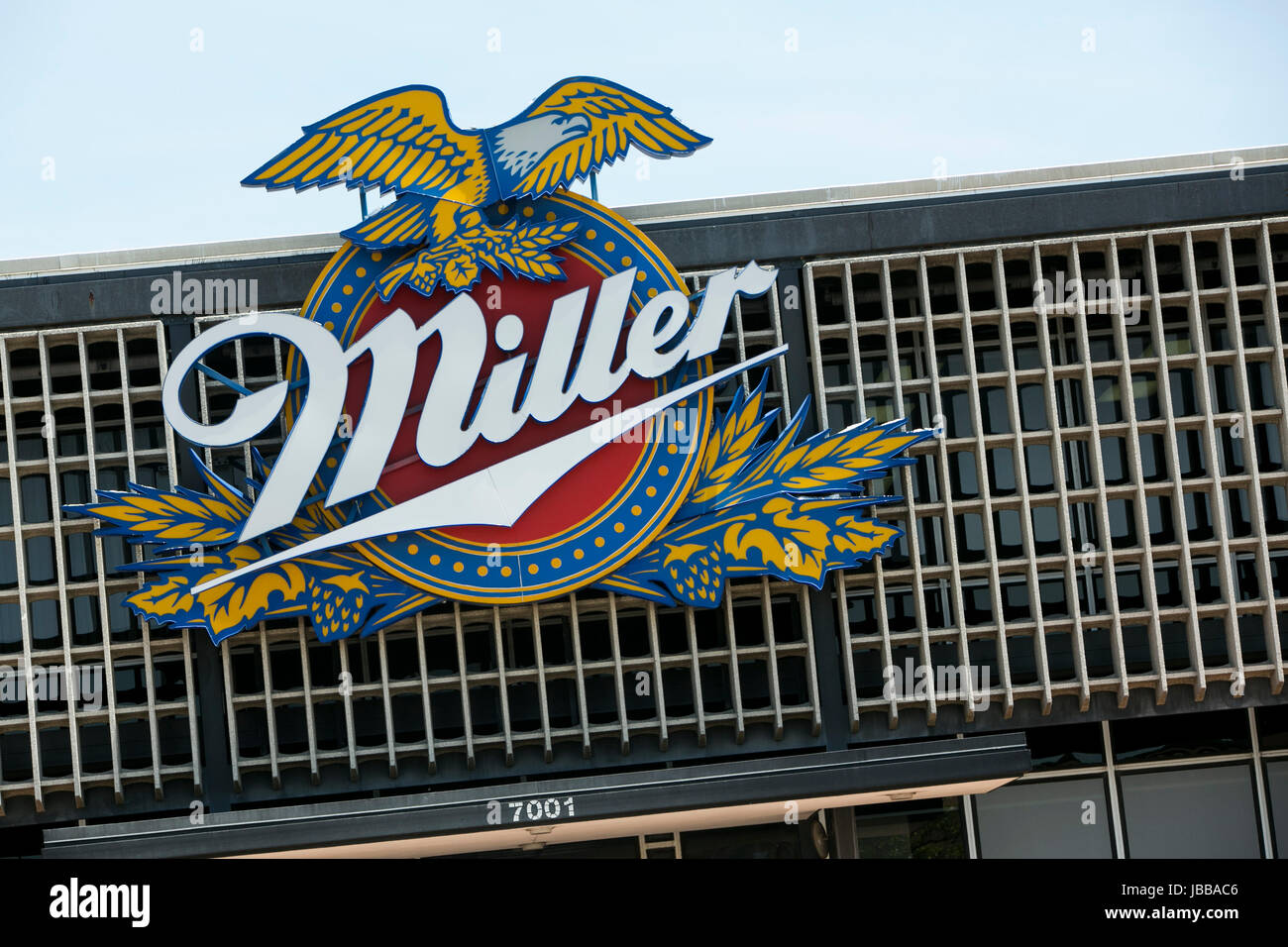 A logo sign outside of a Miller Brewing Company brewery in Fort Worth, Texas, on May 29, 2017