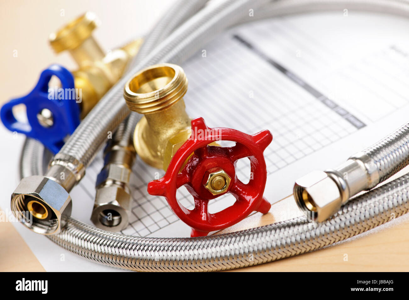 Plumbing valves hoses and assorted parts with estimate sheet Stock