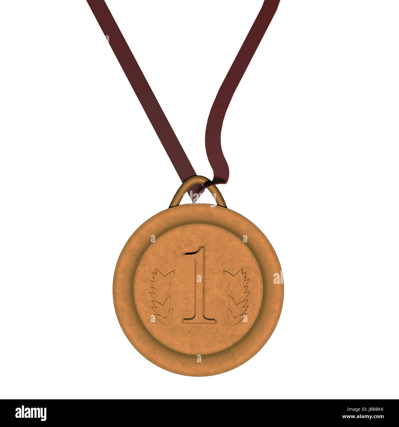 Golden medal isolated over white, 3d render Stock Photo - Alamy