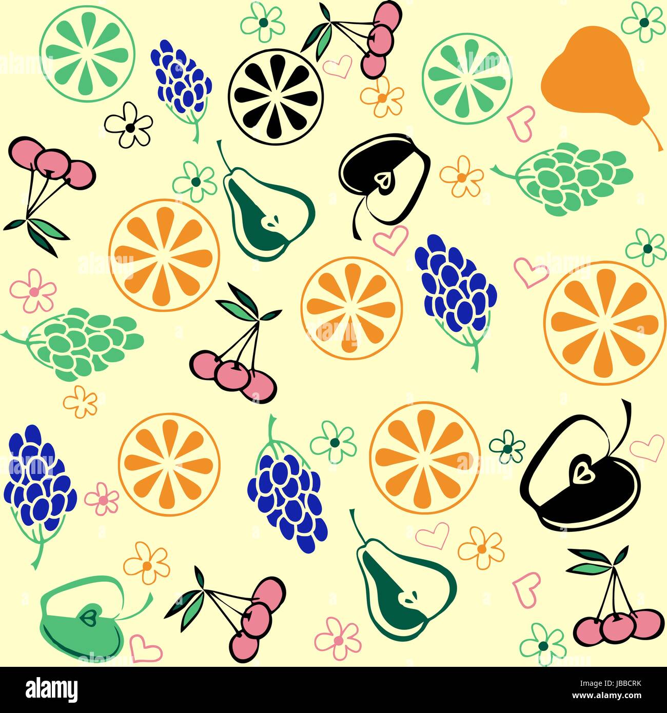 abstract fruit pattern Stock Vector Image & Art - Alamy