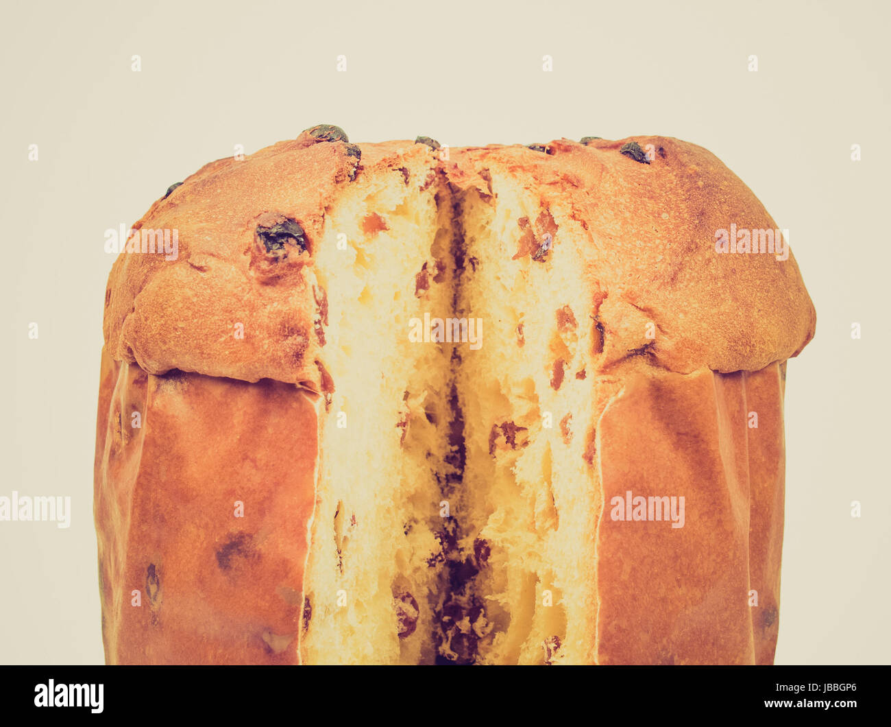 Vintage Retro Looking Panettone Christmas Sweet Bread Loaf From Milan In Italy Isolated Over White Background Stock Photo Alamy