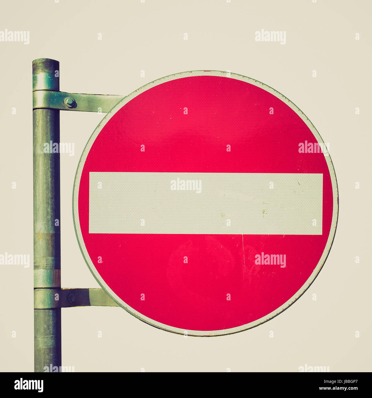 Vintage Retro Looking No Entry Traffic Sign Isolated On White Stock vintage-retro-looking-no-entry-traffic-sign-isolated-on-white-stock
