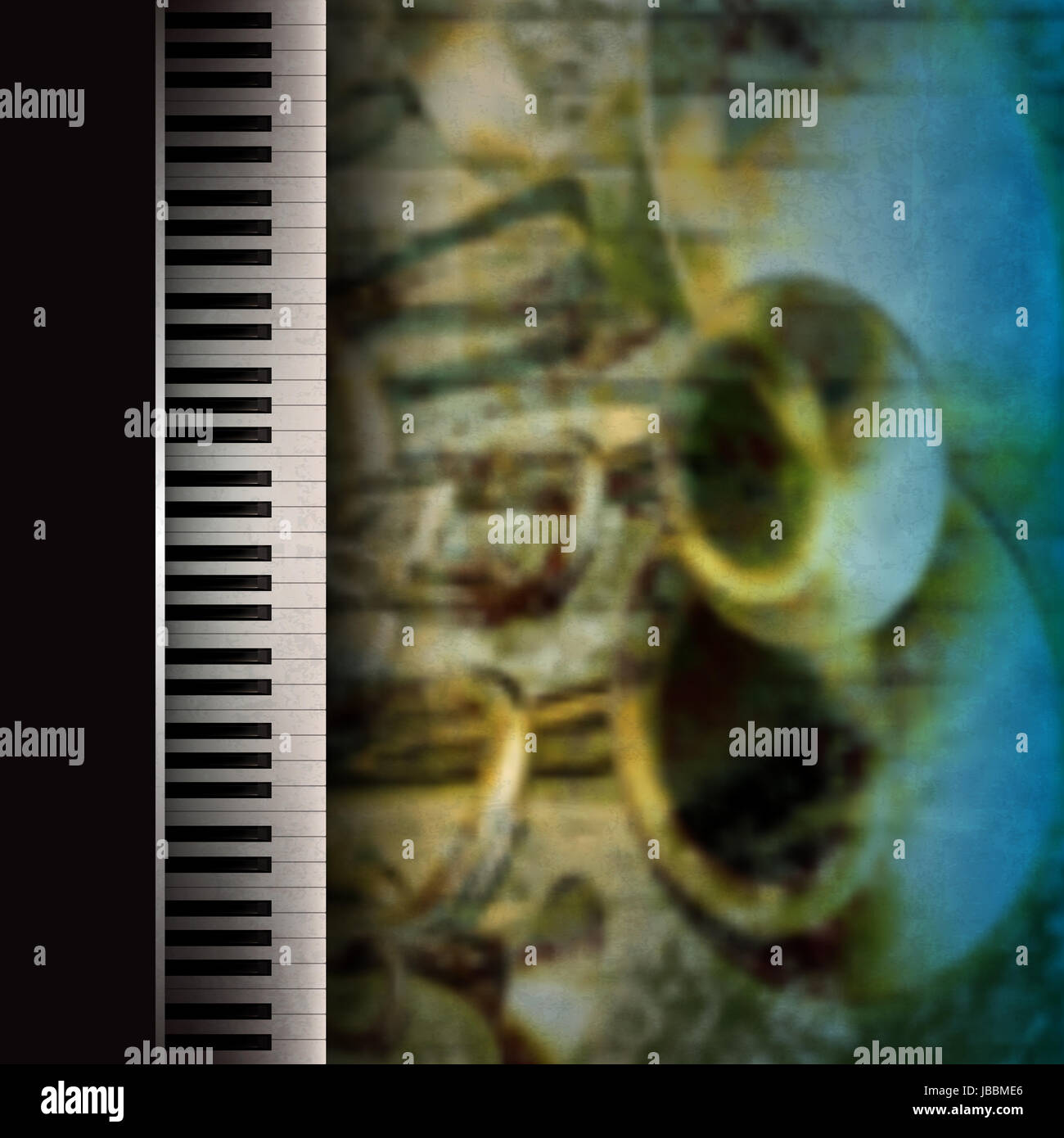 abstract grunge music background with trumpets and piano Stock Photo ...