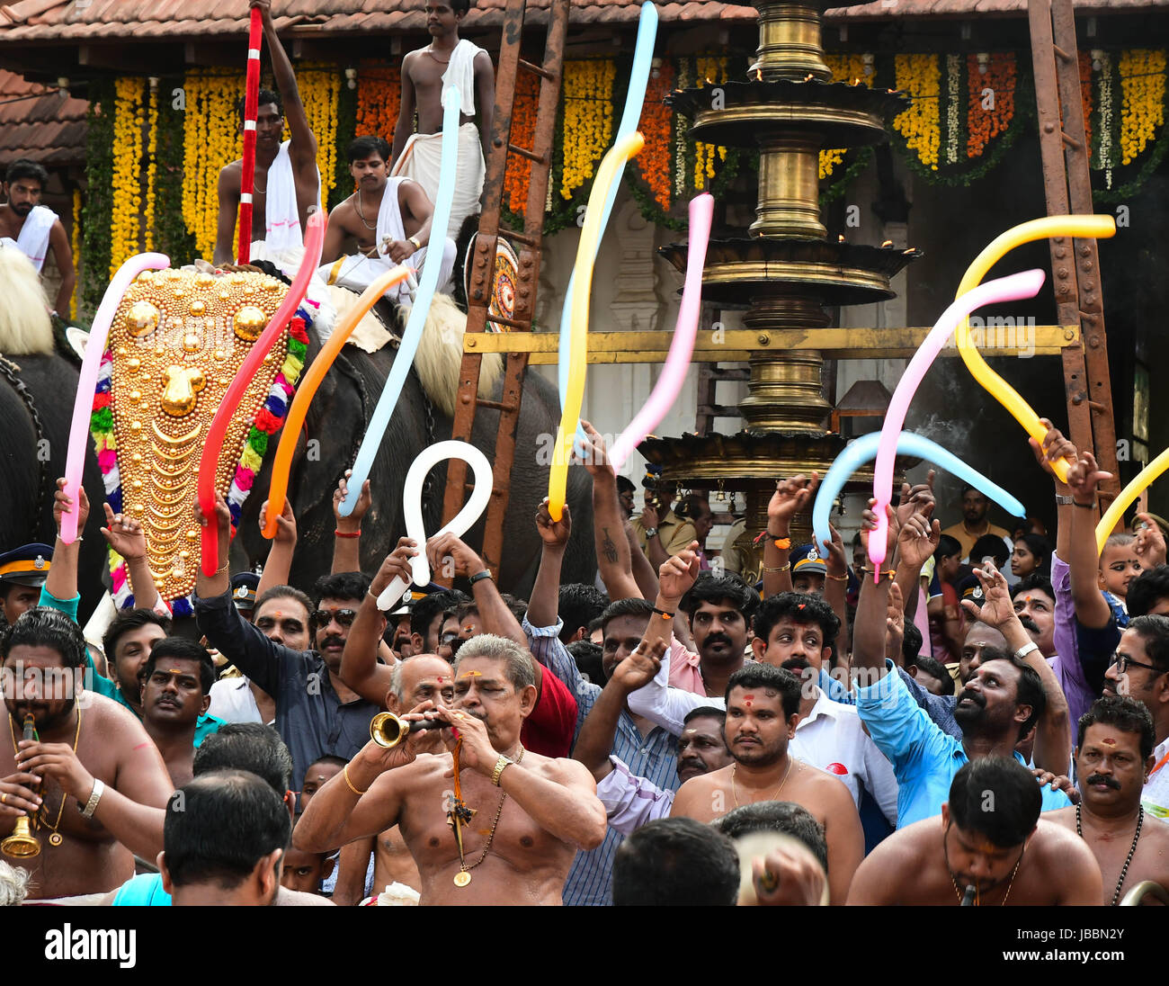 Stock Images Hinduism in Kerala - Thrissur pooram, Thrissur, Kerala, India Stock Photo