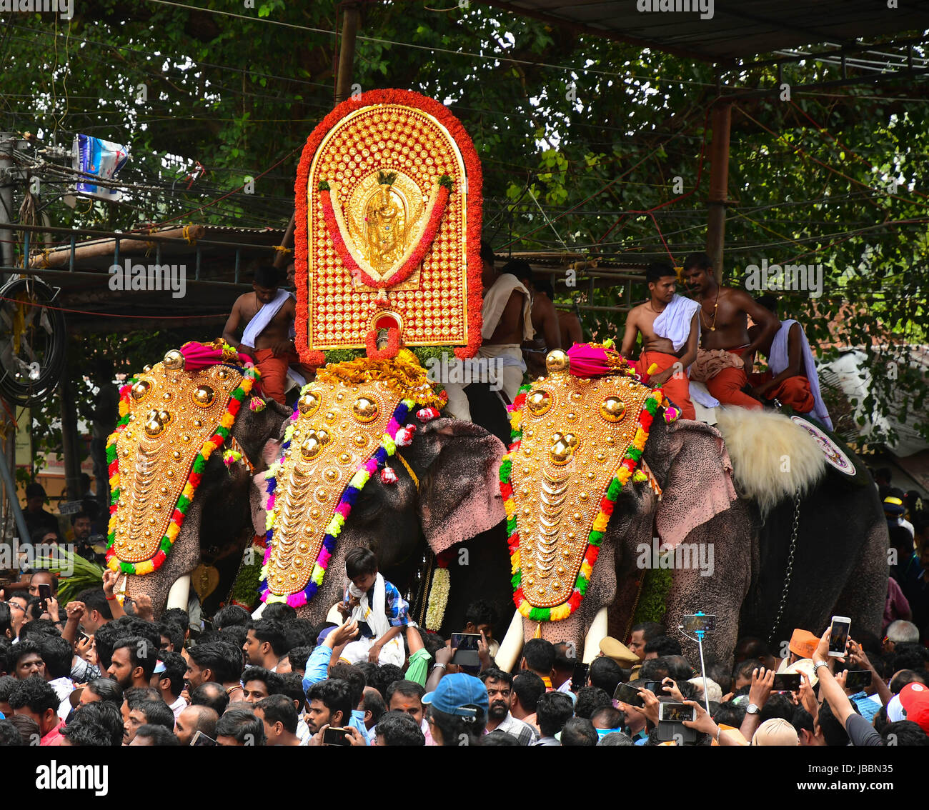 Stock Images Hinduism in Kerala - Thrissur pooram, Thrissur, Kerala, India Stock Photo