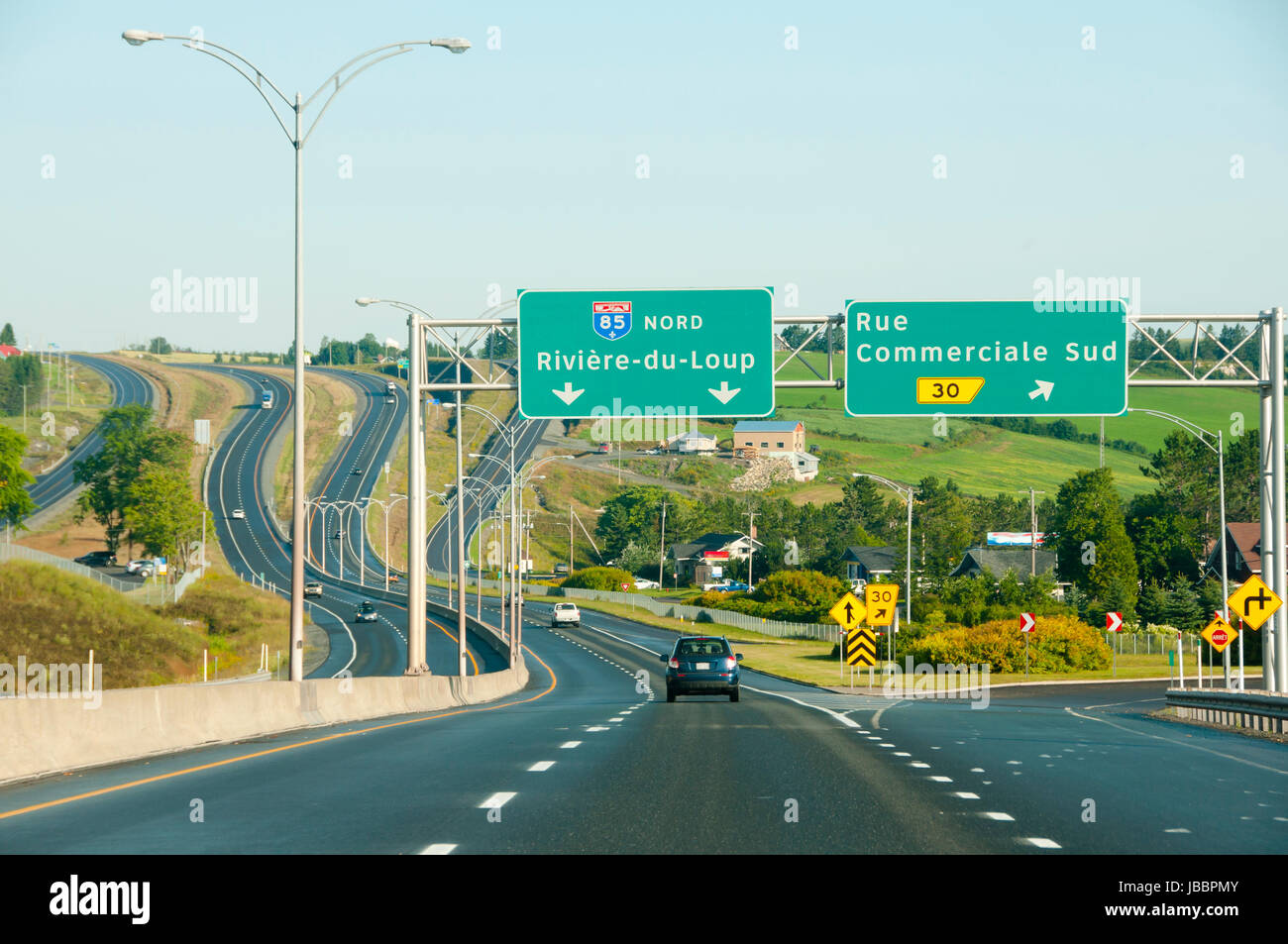 Highway Sign RiviereDuLoup Quebec Stock Photo Alamy