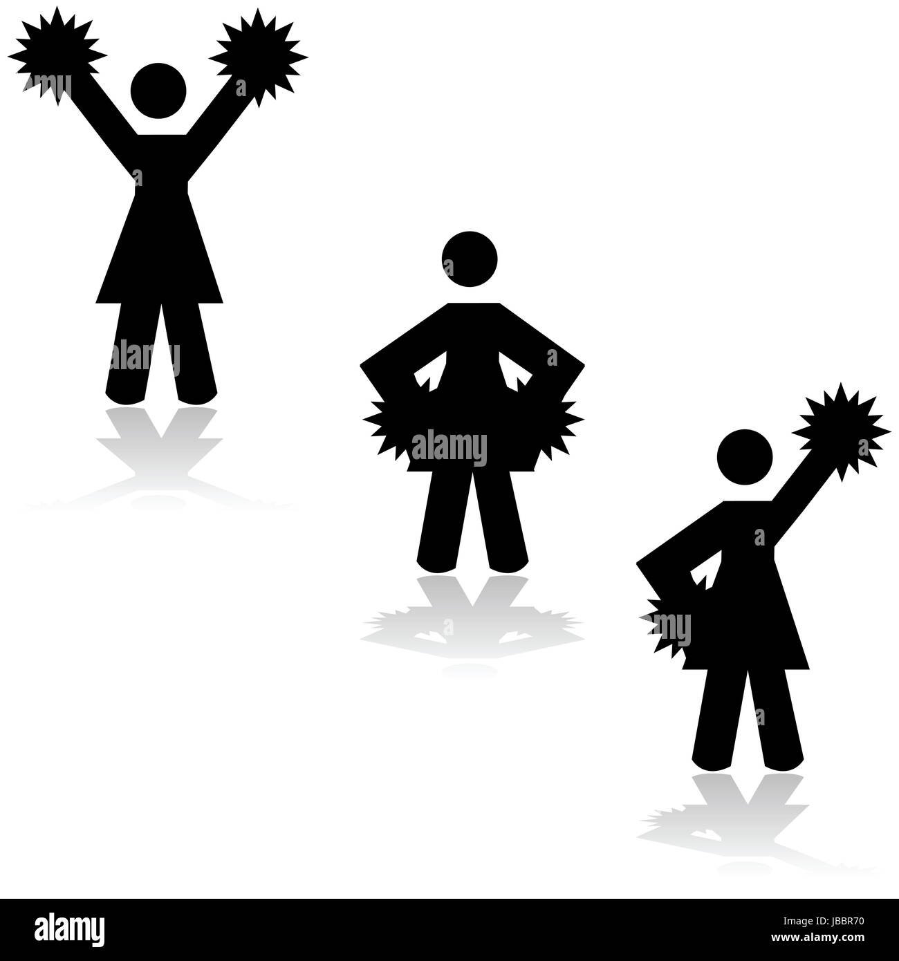 Stick Figure Cheerleader Clipart