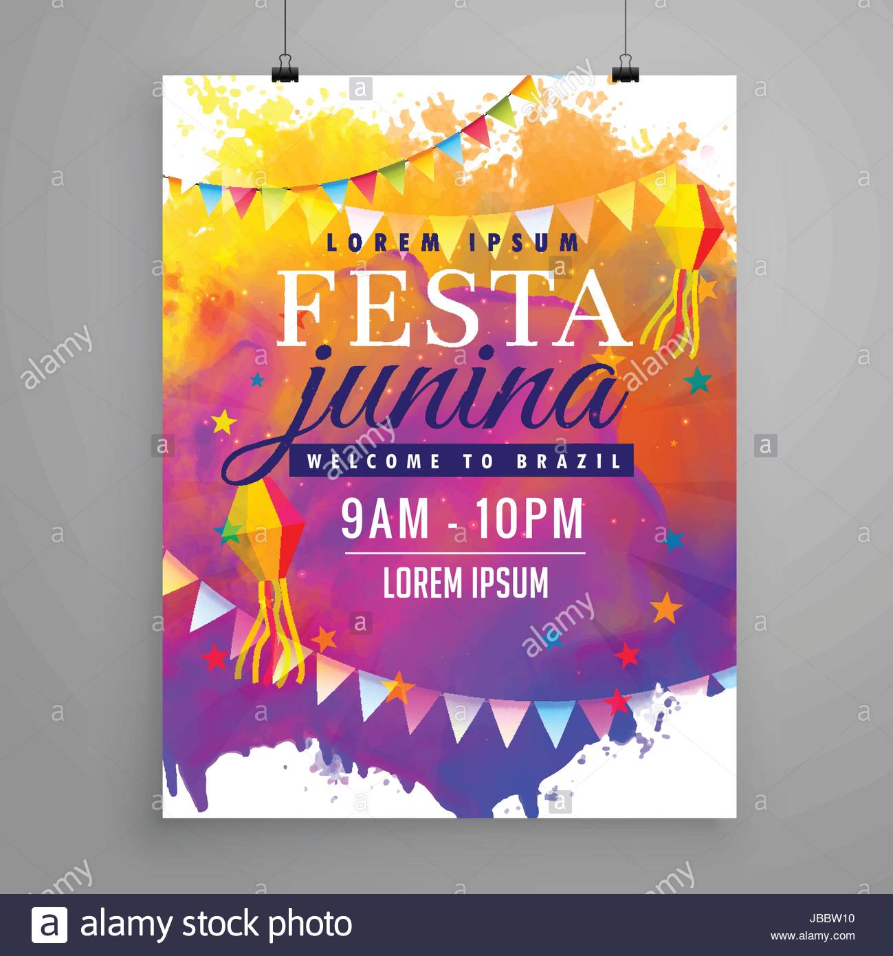 Festa Junina Party Celebration Invitation Flyer Design Stock Vector Image Art Alamy