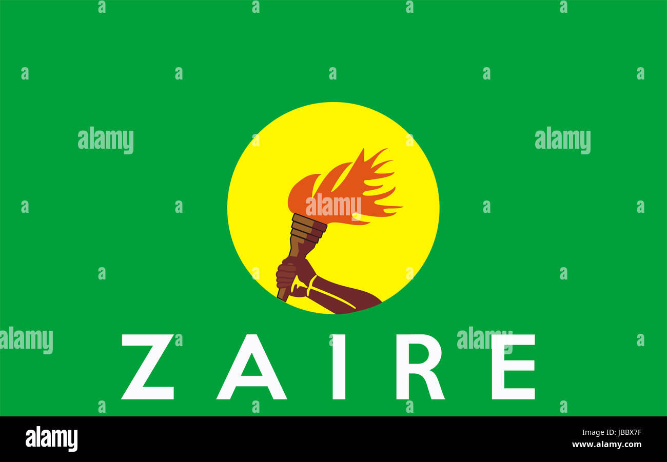 very big size illustration country flag of Zaire-Congo Stock Photo