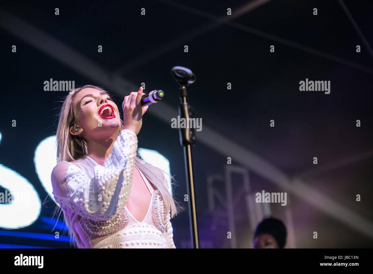 Louisa johnson performs on stage hi-res stock photography and images