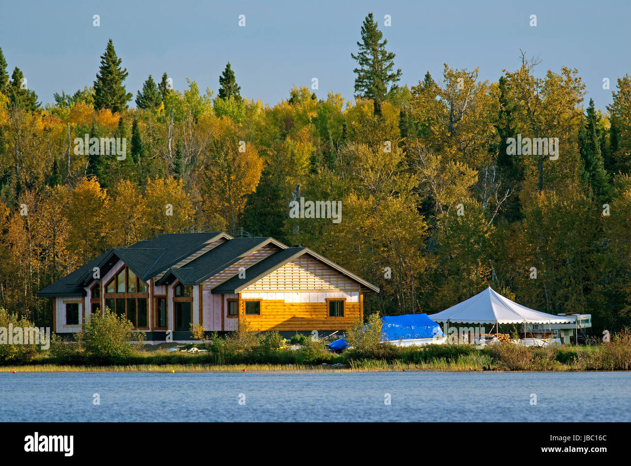 Buildings on the shore of Falcon Lake, Whiteshell Provincial Park