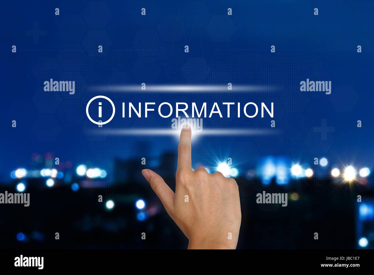 Hand clicking information icon hi-res stock photography and images - Alamy