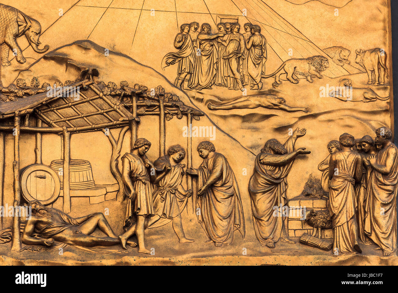 detail from the golden doors of the Duomo in Florence Stock Photo Alamy