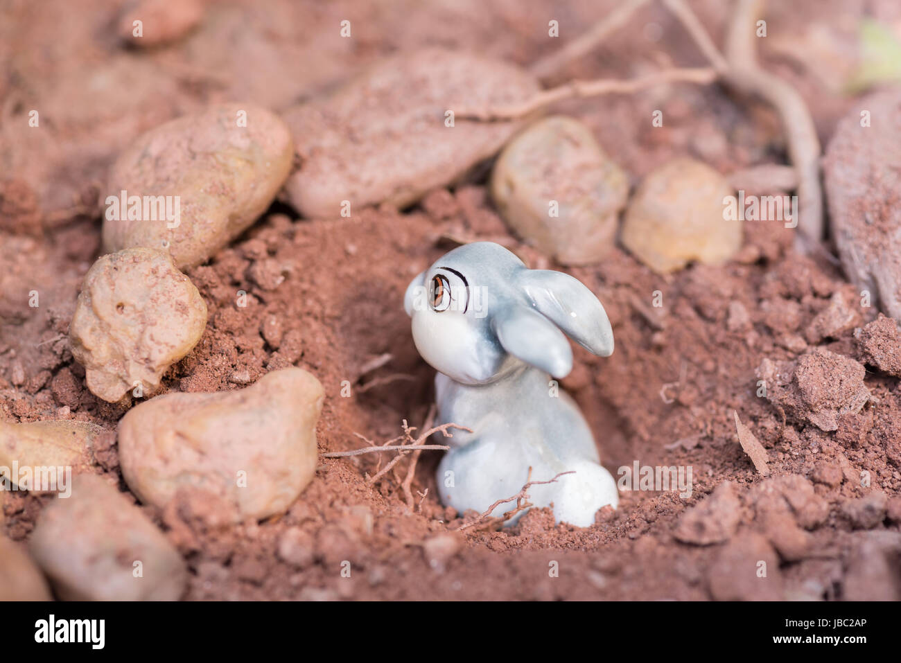 Easter bunny and eggs the green grass Stock Photo - Alamy