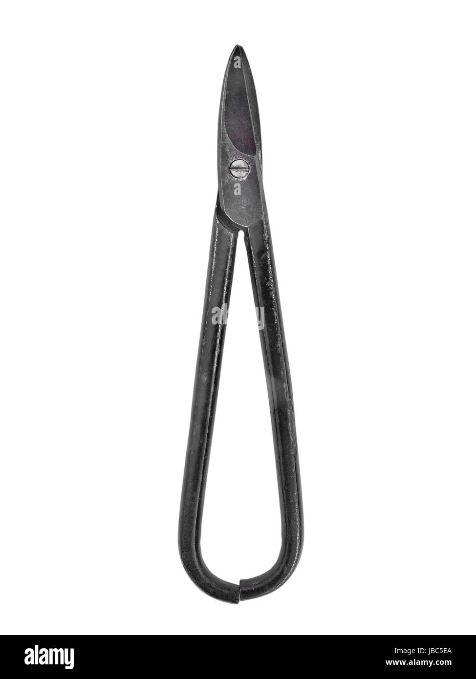 vintage silversmith jewelers shears over white background Stock Photo