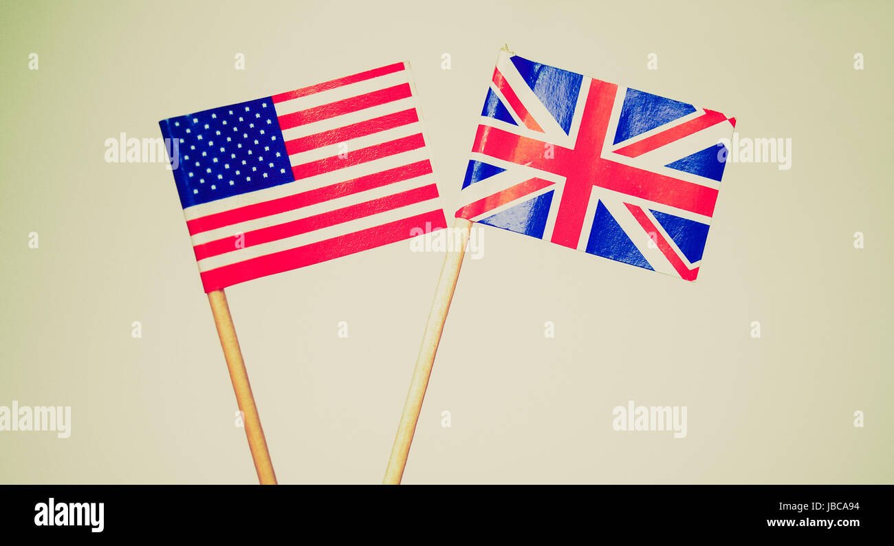 Vintage retro looking The national flag of the United Kingdom (UK) and ...