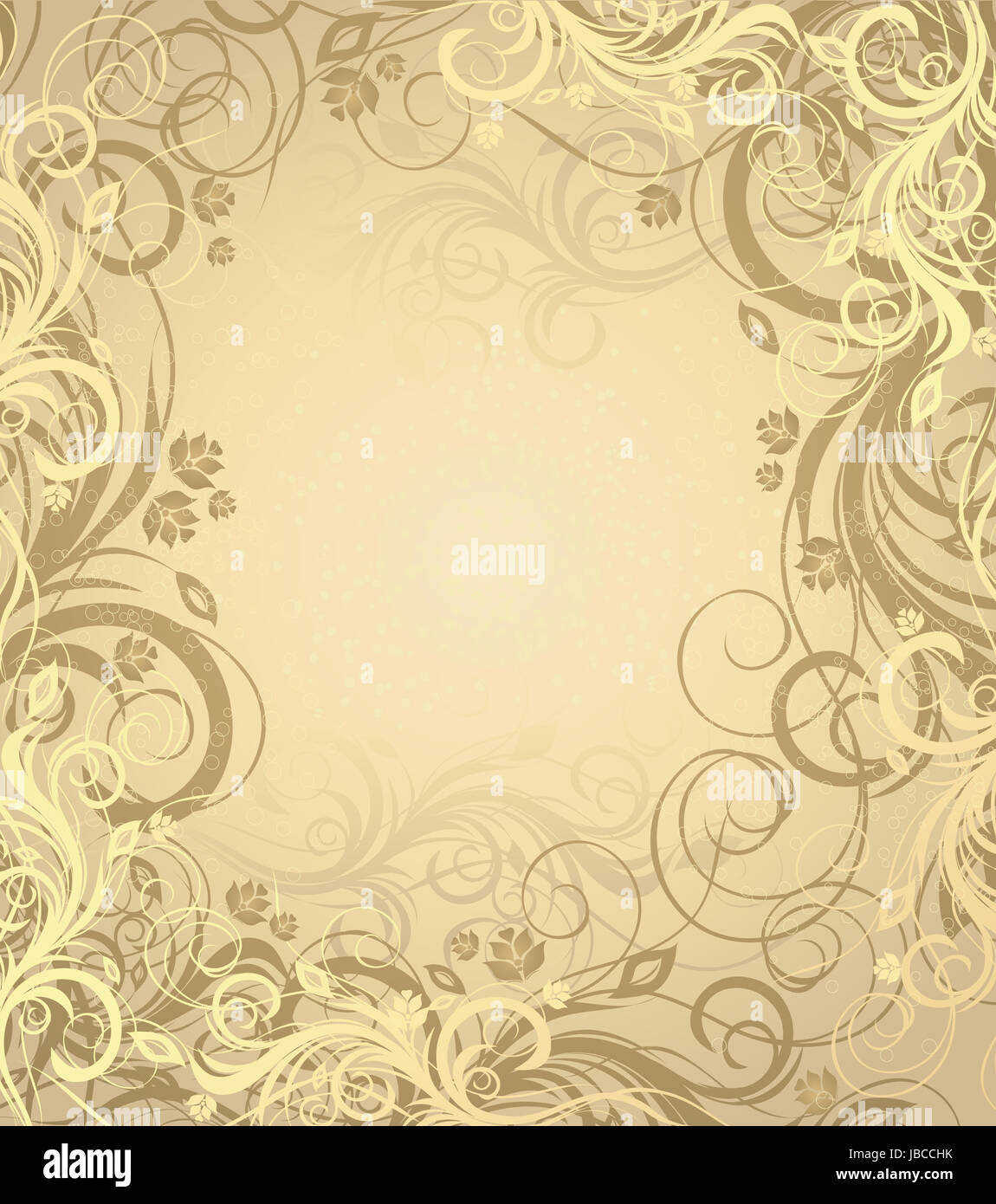 Vector gold and brown floral background with pattern Stock Photo - Alamy