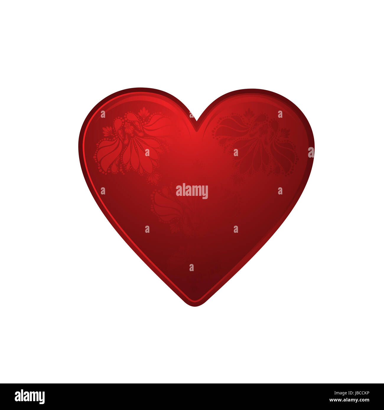 White valentines background with red heart Stock Photo - Alamy