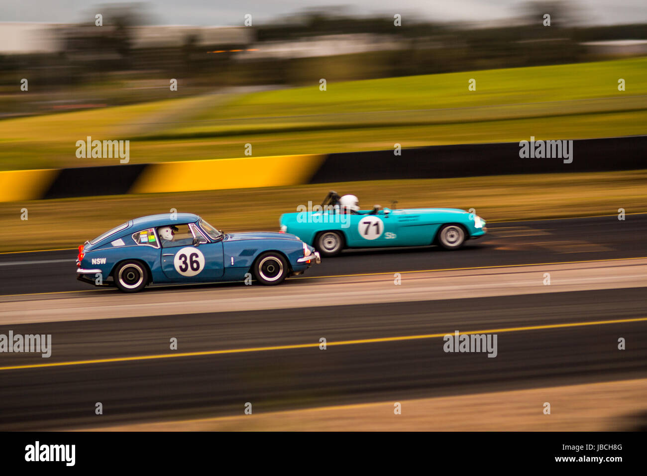 Sydney Motorsport Park, 10th June 2017.  Group S race of TSOA ECURIE Triumph and Listec Race Engineering with Rod Chivas and Syd Reinhardt. Anthony Bolack/Alamy Live News Stock Photo