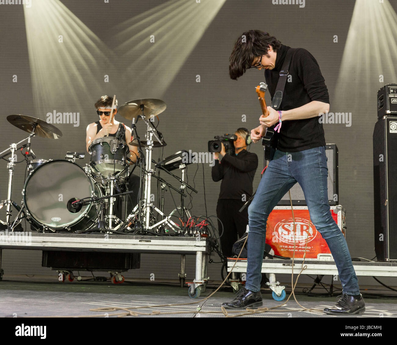 Manchester, Tennessee, USA. 9th June, 2017. ANDREW KATZ and WILL TOLEDO of Car Seat Headrest during Bonnaroo Music and Arts Festival at Great Stage Park in Manchester, Tennessee Credit: Daniel DeSlover/ZUMA Wire/Alamy Live News Stock Photo