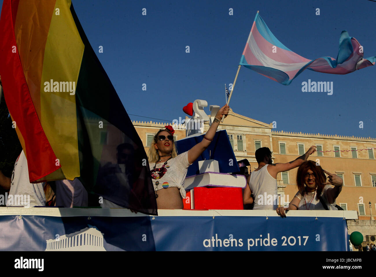 Athens, Greece. 10th June, 2017. l Gay Pride rally in front of the ...