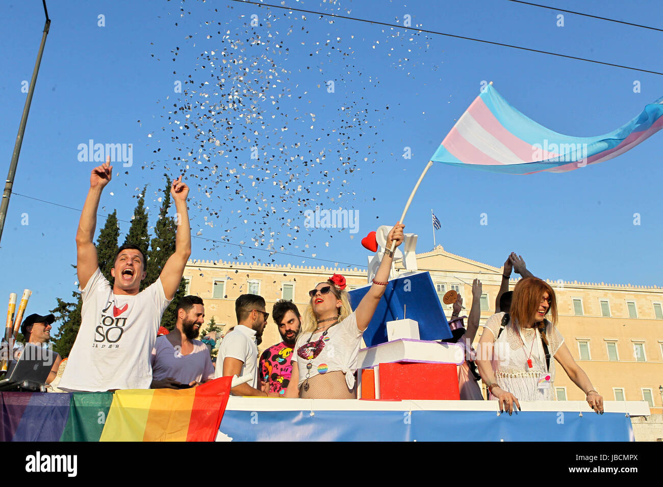 Athens, Greece. 10th June, 2017. l Gay Pride rally in front of the ...