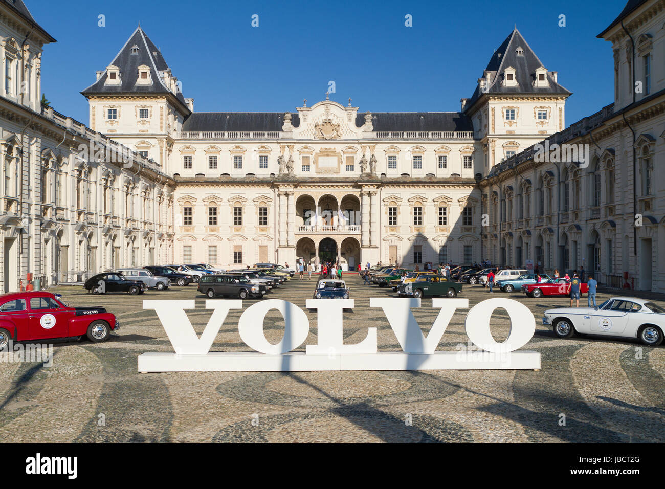 Turin, Italy, 10th June 2017. The court of Valentino Castle host an exhibition of Volvo cars to celebrate the 90th anniversary of the car company. Credit: Marco Destefanis/Alamy Live News Stock Photo