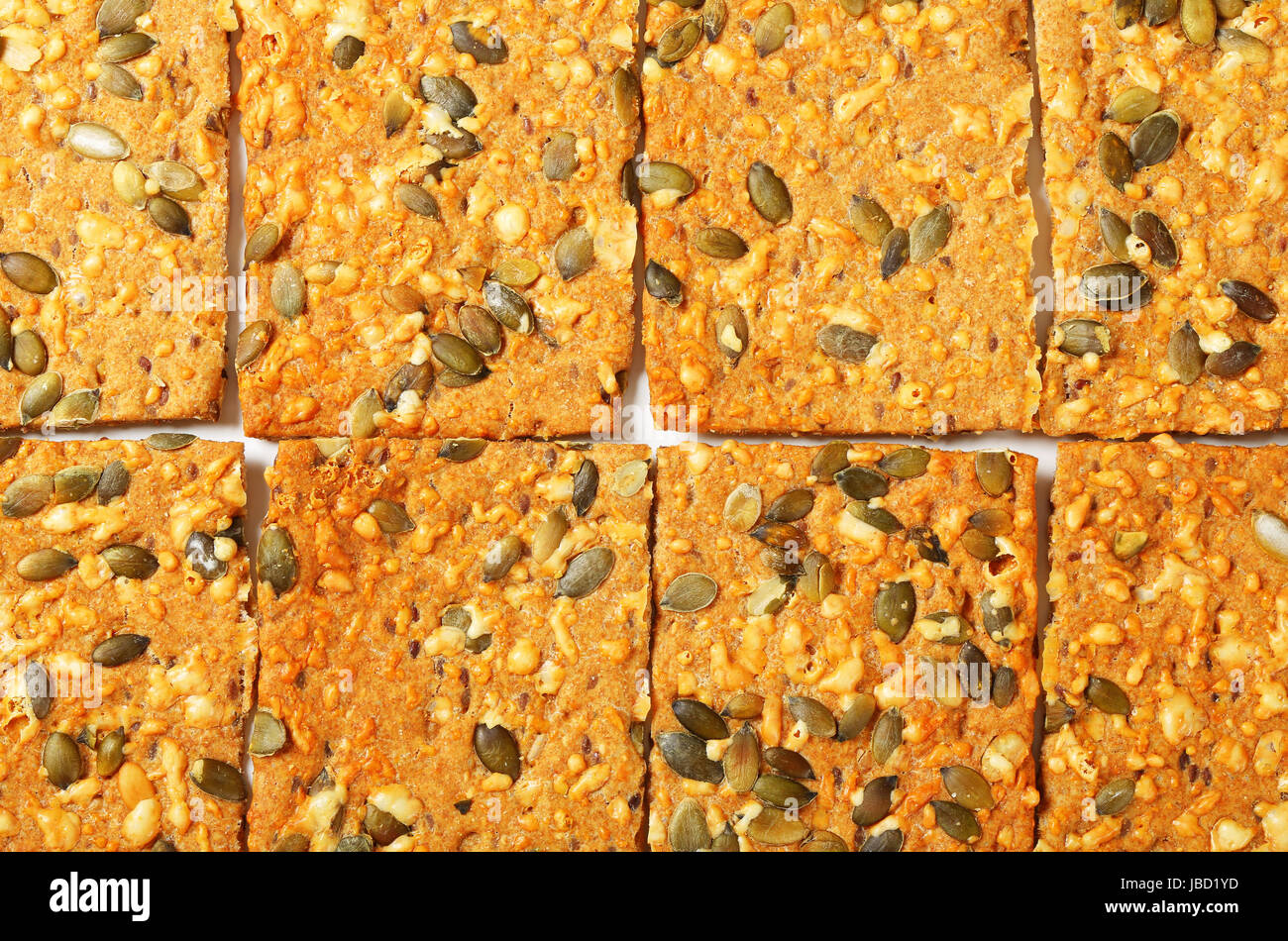 Whole Grain Crackers With Cheddar And Pepitas Stock Photo - Alamy