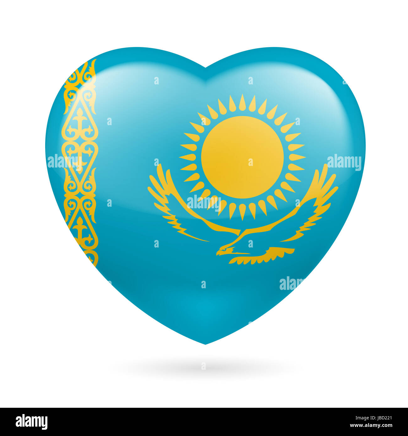 Heart with Kazakh flag colors. I love Kazakhstan Stock Photo Alamy